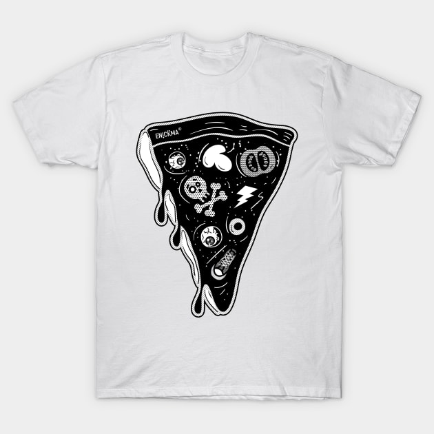 Pirates Pizza (black and white edition) T-Shirt by Enickma